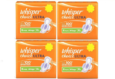

Whisper Choice Ultra 6+6+6+6 Pad Sanitary Pad(Pack of 4)