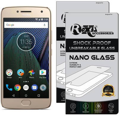 Roxel Nano Glass for Moto G5 Plus (Fine Gold, 32 GB) (4 GB RAM)(Pack of 2)