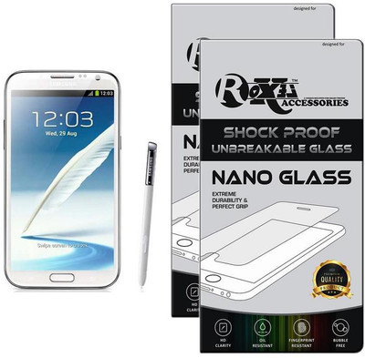 Roxel Nano Glass for Samsung Galaxy Note 2 GT-N7100 (Marble White)(Pack of 2)