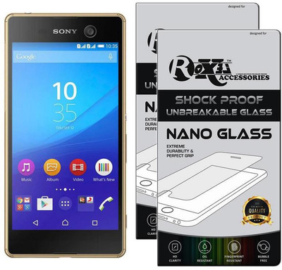 Roxel Nano Glass for Sony Xperia M5 Dual (Gold, 16 GB) (3 GB RAM)(Pack of 2)