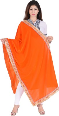 SNEH Velvet Solid Women Shawl(Orange)