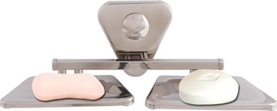 

Mclion Bathroom Double Soap Holder(Silver, Mirror Finish), Mirror finish;silver