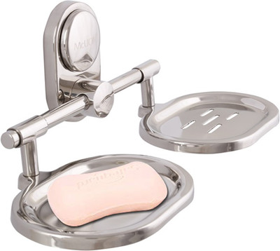 

McLION Stainless Steel Double Soap Case,Soap holder, Soap Dish, Soap Stand -Anti Rust-Corrosion Free(Glossy Finish, Grade 304 Stainless Steel)