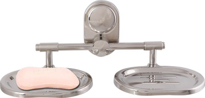 

McLION Double Soap Dish-Suction, Soap holder, Soap Case, Soap Stand -Anti Rust-Corrosion Free(Glossy Finish, Grade 304 Stainless Steel)