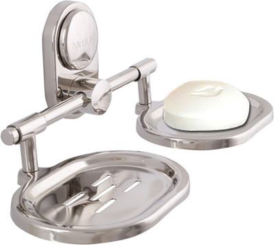 

McLION Bathroom Double Soap Stand ,Soap holder, Soap Case, Soap dish -Anti Rust-Corrosion Free(Glossy Finish, Grade 304 Stainless Steel)