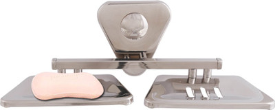 

Mclion Double Round Soap Holder(Silver, Mirror Finish), Mirror finish;silver