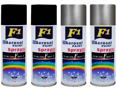 F1 Silver Spray Paint 450 ml(Pack of 4)