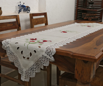 Sunrise Maroon 182.88 cm Table Runner(Polyester)