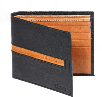 

tZaro Men Casual, Formal Black, Tan Genuine Leather, Fabric Wallet(6 Card Slots)