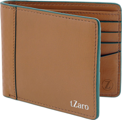 

tZaro Men Formal Tan, Green Genuine Leather(6 Card Slots), Tan and green