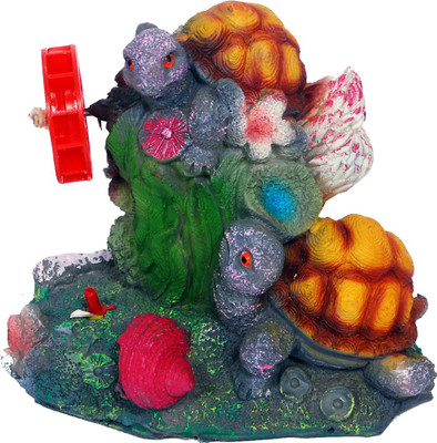 

Aquapetzworld Resin Windmill with Twin Baby Turtle Aquarium Decorations Fish Tank Landscape Ornament Laterite Unplanted Substrate(Multicolor)