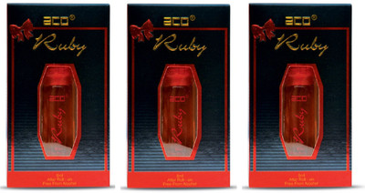 aco Ruby Alcohol - Free Attar Roll On 8ml Each (Pack of 3) Floral Attar(Floral)