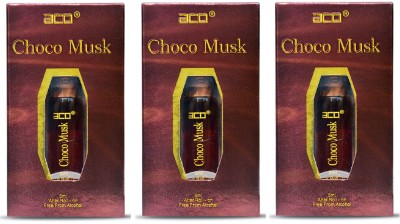 aco Choco Musk Alcohol - Free Attar Roll On 8ml Each (Pack of 3) Floral Attar(Floral)
