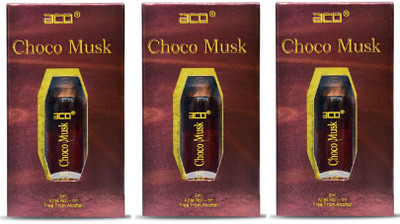 aco Choco Musk Alcohol - Free Attar Roll On 8ml Each (Pack of 3) Floral Attar(Floral)