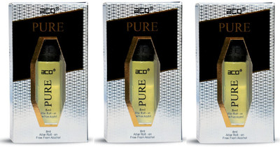 aco Pure Alcohol - Free Attar Roll On 8ml Each (Pack of 3) Floral Attar(Floral)