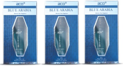 aco Blue Arabia Alcohol - Free Attar Roll On 8ml Each (Pack of 3) Floral Attar(Musk Arabia)