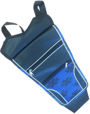 Supreme Tank_Cover_BLUE_on_Black_a180 Strap Suzuki GS 150R Bike Tank Cover(3 L)