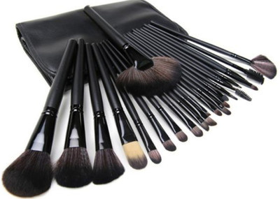 

Mopslik 24 Pcs Professional Wooden Cosmetic Makeup Brushes Set/Kit with protective Case(Pack of 24)