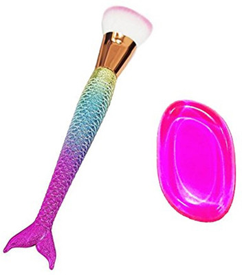

Fully Foundation Brush For Face Makeup Girls Accessories Tool With Free Silicon Sponge Jelly Multicolor(Set of 2)