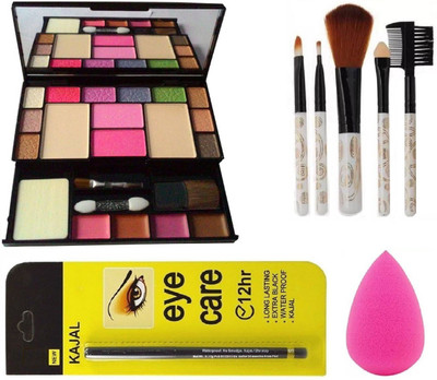 

Prakritee T Y A Makeup Kit+5pc Makeup Brush+1pc Puff Blender+1 Eye Care Kajal(Set of 4)