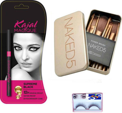 

SSG EYELASHES,KAJAL SUPREME BLACK, 5 POWER BRUSH SET ( 14 )(Set of 14)