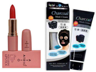 

Rtb Combo of Charcoal Face Mask 120 Gm with Trending Lipstick(Set of 2)