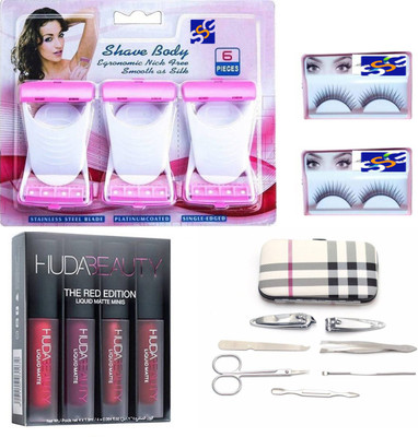 

SSG EYELASHES,Red Edation,MAX Body Shave for women,Pedicure & Manicure Kit set of 13(Set of 13)