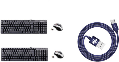 

Zebronics keyboard+mouse+otg=3-296 Combo Set