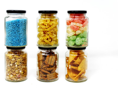 HKC HOUSE Glass Grocery Container  - 500 ml(Pack of 6, Clear)