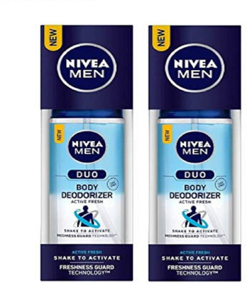 

Nivea Men Duo Active Fresh Body Deodorizer 100ML Deodorant Spray pack of 2 Deodorant Spray - For Men(200 ml, Pack of 2)