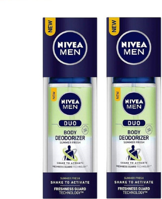 

Nivea Men Duo Summer Fresh Body Deodorizer 100ML Deodorant Spray pack of 2 Deodorant Spray - For Men(200 ml, Pack of 2)