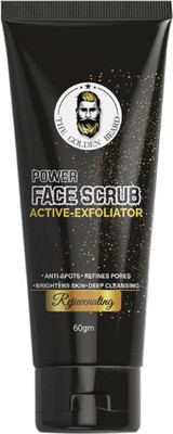 THE GOLDEN BEARD Power Face Scrub For Brightens Skin, Deep Cleansing, Anti-Spots & Refines Pores | Active - Exfoliator | Sulphate And Paraben Free | Gently Made For Men(60 g)