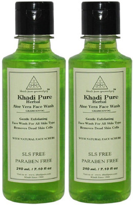 

Khadi Pure Herbal Aloevera with Scrub SLS-Paraben Free - 420ml Face Wash(420 ml)
