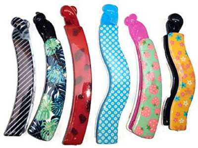 

Mansasvini combo Set of 5 Beautiful Banana Hair Clips for girls and women Banana Clip(Multicolor)