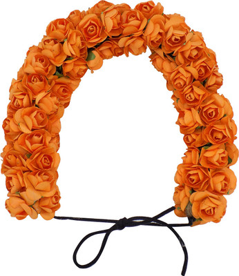 

INAAYA Hair Styling Flower Gajra For Wedding Festivals For Girls And Women Hair Accessories For Hair Bun Orange Hair Accessory Set(Orange)