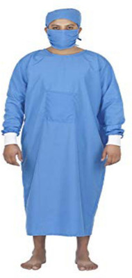 Agarwals Doctors OT Gown With Cap & Mask Green Gown Hospital Scrub(Green M)