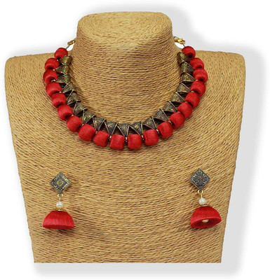 ambal Dori Red, Copper Jewellery Set(Pack of 1)