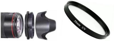 BOOSTY 58MM Reversible Flower Lens Hood , EOS 18-55MM Lens 55-250MM with uv filter  Lens Hood(58 mm, Black)