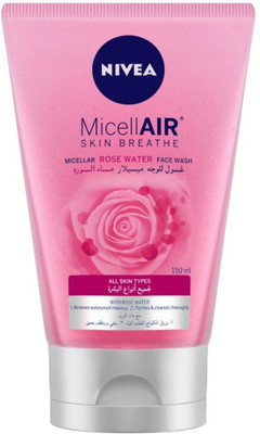 Nivea MicellAIR Skin Breathe Micellar Rose Water Face Wash Makeup Remover(150 ml)