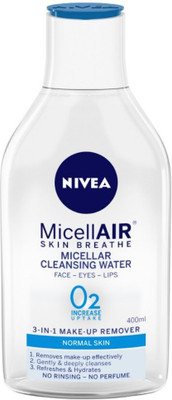 

Nivea MicellAIR Skin Breathe Micellar Water for Make up Removal Makeup Remover(400 ml)