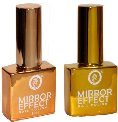 

Beauty Hub HD Mirror Effect Nail Paint Combo Yellow, Gold(Pack of 2)