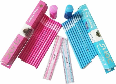 DOMS One Daddy’s Princess + One Mumma's Boy Pencil Set (Sets of 2 Packets - 20 Pencils) Pencil(Pink, Blue)