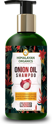 

Himalayan Organics Onion Oil Shampoo for Hair Regrowth & Volume - 300ml - Sulfate & Parabean Free(300 ml)