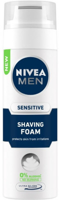 Nivea Men Sensitive Shaving Foam with 0% Alcohol & Camomile, Softens Hair for Smooth Shave(250 ml)