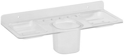 Epraiser ABS Unbreakable EZ-144 Double Soap Dish with Tumbler for Toiletries(Clear, White)