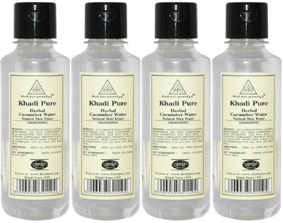 

Khadi Pure Herbal Cucumber Water - 210ml (Set of 4)(840 ml)