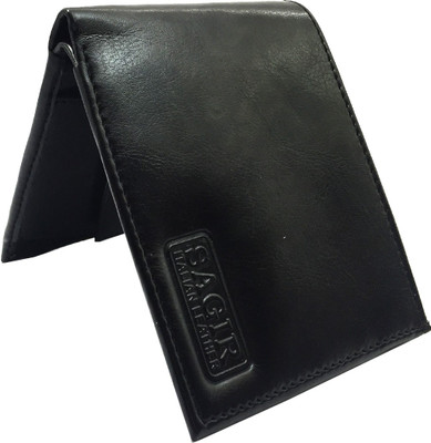 SAGIRON Men Black Artificial Leather Wallet(5 Card Slots)