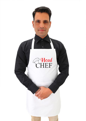 Tolexo Polyester Chef's Apron - Free Size(White, Single Piece)