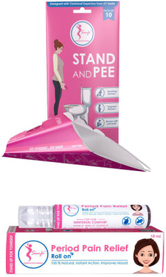 

Sanfe Hygiene and Pain Relief Kit - Stand and Pee for Women | Women Urine Funnels (Pack of 40) + Period Pain Relief Roll On (Pack of 2) - 20 ML | Menstrual Cramp Roll On(Set of 2)