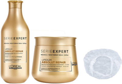

L'Oreal Paris Absolut Repair Lipidium Set of 3 (Shampoo+Mask+Shower Cap)(Set of 2)